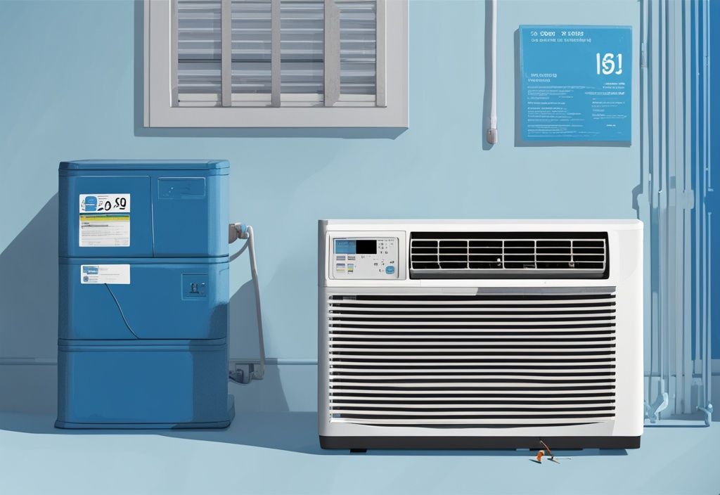 Modern digital painting of a GE air conditioner displaying error code 88 with a toolbox and manual nearby, signifying a GE AC error code 88 fix in progress.