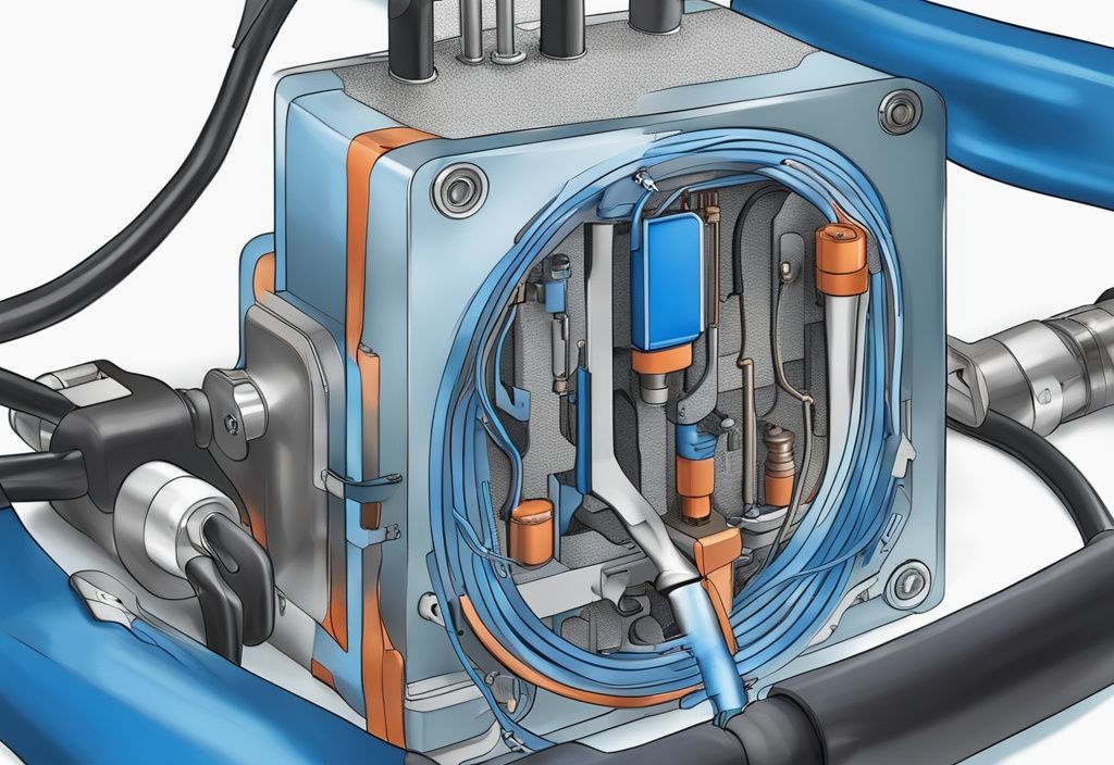 Detailed graphic illustration showing how to bypass 3 wire AC pressure switch with blue-themed digital painting highlighting specific internal wiring.